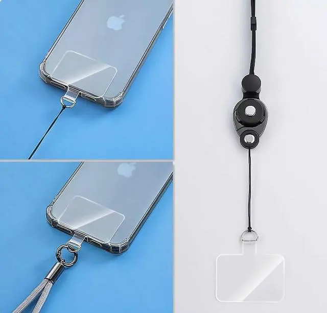 Alt view image 5 of 7 - Beebo Beabo Universal Phone Tether Tabs Phone Lanyard Patches with Metal Ring Phone Lanyard Replacement Part for Cell Phone Lanyard Patch Without Adhesive