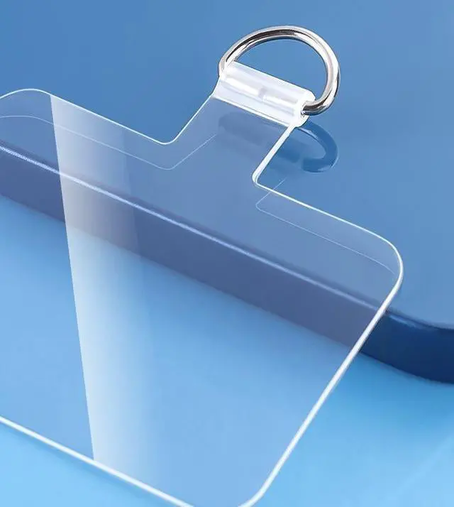 Alt view image 3 of 4 - Beebo Beabo Universal Phone Tether Tabs Phone Lanyard Patches with Metal Ring Phone Lanyard Replacement Part for Cell Phone Lanyard Patch Without Adhesive Black-Small size