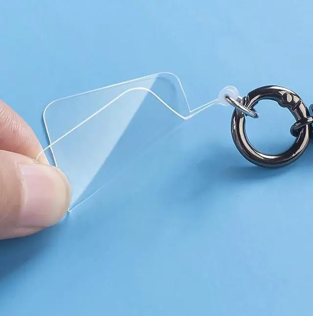 Alt view image 2 of 4 - Beebo Beabo Universal Phone Tether Tabs Phone Lanyard Patches with Metal Ring Phone Lanyard Replacement Part for Cell Phone Lanyard Patch Without Adhesive Black-Small size