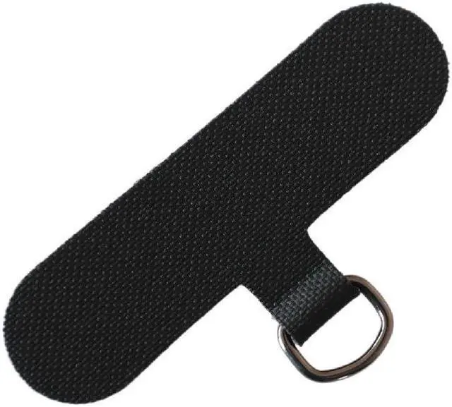 Main image of Beebo Beabo Universal Phone Tether Tabs Phone Lanyard Patches with Metal Ring Phone Lanyard Replacement Part for Cell Phone Lanyard Patch Without Adhesive Black-Small size
