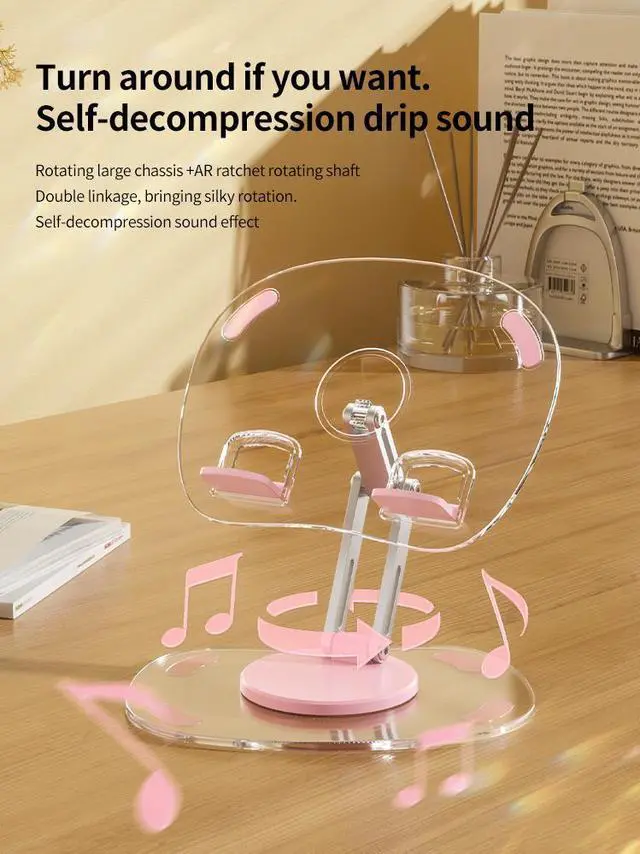 Alt view image 6 of 7 - Beebo Beabo Adjustable Cell Phone Holder,Stable Lazy Person Stand,for Phone iPad,720°Rotate,Foldable Phone Holder Portable Monitor Stand(4 Colors)White