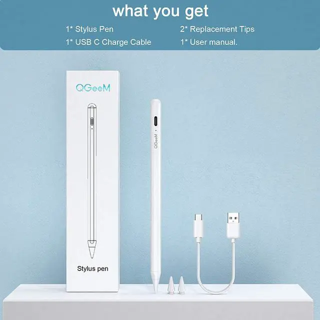 Alt view image 5 of 8 - Stylus Pen for iPad , QGeeM iPad Pencil with Palm Rejection Compatible with (2018-2021) Apple iPad Pro (11/12.9 Inch),iPad 6th/7th/8th Gen,iPad Mini 5th Gen,iPad Air 3rd/4th Gen ,Apple Pencil-White A1