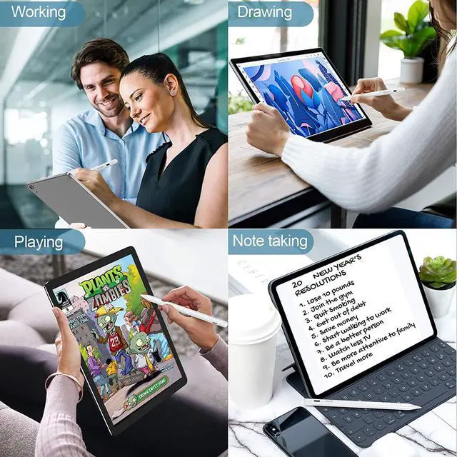 Alt view image 3 of 8 - Stylus Pen for iPad , QGeeM iPad Pencil with Palm Rejection Compatible with (2018-2021) Apple iPad Pro (11/12.9 Inch),iPad 6th/7th/8th Gen,iPad Mini 5th Gen,iPad Air 3rd/4th Gen ,Apple Pencil-White A1