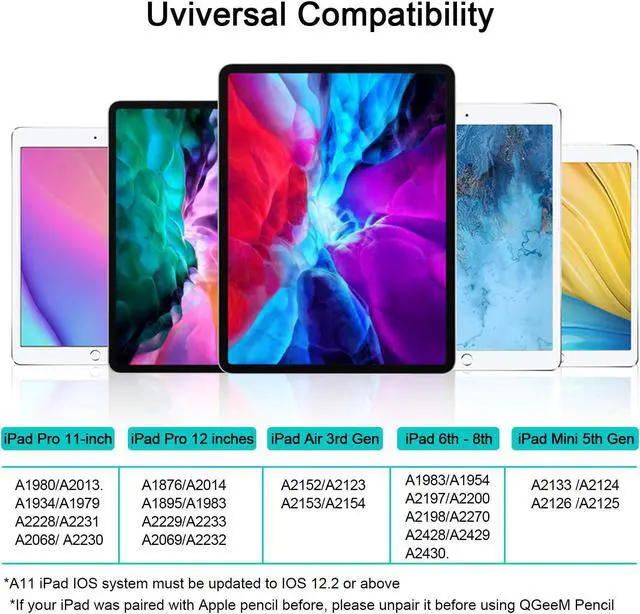 Alt view image 6 of 7 - Stylus Pen for iPad with Palm Rejection, QGeeM iPad Pencil Compatible with (2018-2021) Apple iPad Pro (11/12.9 Inch),iPad 6th/7th/8th Gen,iPad Mini 5th Gen,iPad Air 3rd/4th Gen ,Apple Pencil-Green