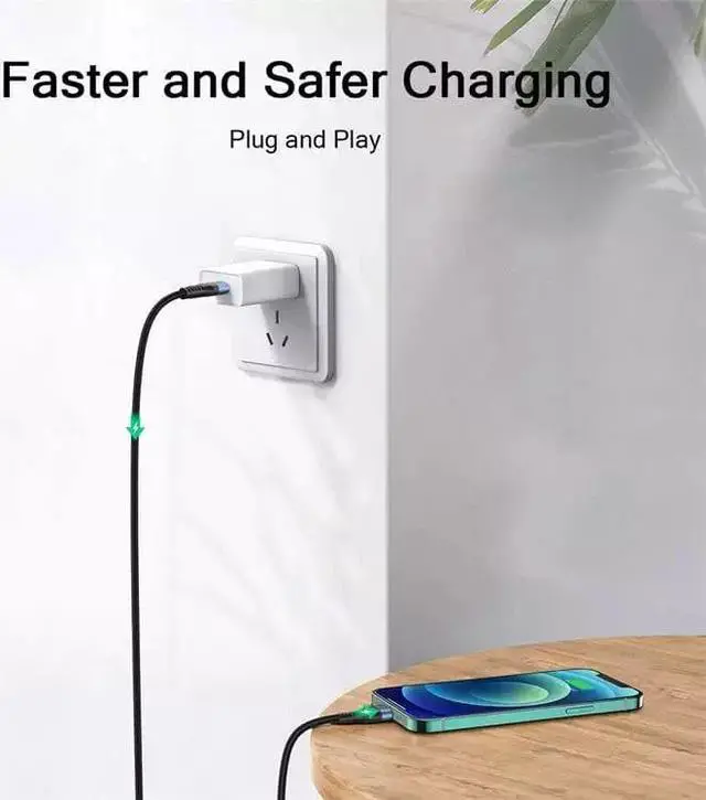 Alt view image 2 of 7 - USB C to Lightning Cable, QGeeM MFi Certified for Charger Cable, Fast Charging Data Sync Transfer Cord Phone Power.
