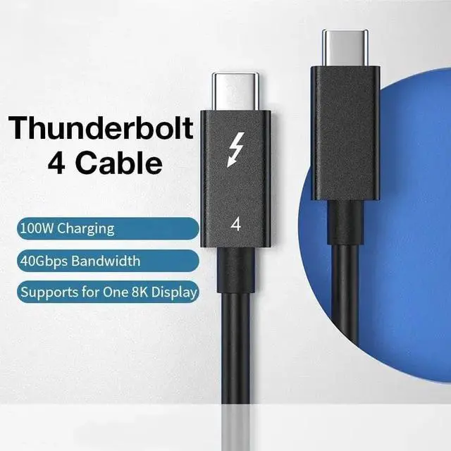 Alt view image 3 of 6 - QGeeM Thunderbolt 4 Cable 2.3 ft, Supports 8K Display / 40Gbps Data Transfer / 100W Charging USB C to USB C Cable, for Type-C MacBooks, iPad Pro, Hub, Docking, and More