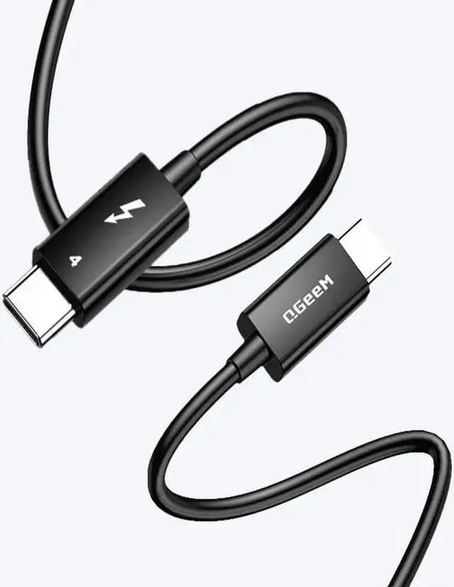 Main image of QGeeM Thunderbolt 4 Cable 2.3 ft, Supports 8K Display / 40Gbps Data Transfer / 100W Charging USB C to USB C Cable, for Type-C MacBooks, iPad Pro, Hub, Docking, and More