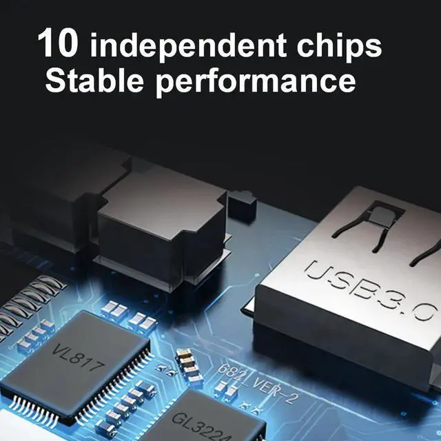 Alt view image 6 of 7 - 11 in 1 Hub USB C Docking Station with Keyboard with HDM I RJ45 Compatible with MacBook Pro i Pad Pro 11 in 1 Keyboard Hub