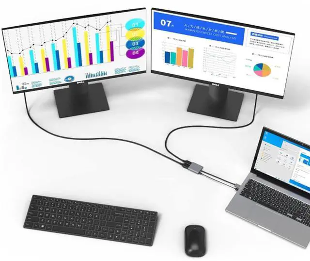 Alt view image 4 of 7 - USB C to Dual HDMI 4K Monitor Adapter, Dual Monitors Adapter USB C Hub with 2 HDMI 4K @60hz for Laptop MacBook,Samsung,Dell,HP,etc(UH02-24-A-0.12-SY-V1-S1)