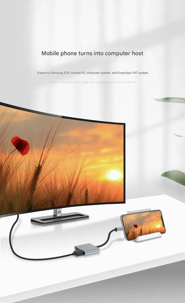Alt view image 3 of 7 - USB C to DisplayPort(DP 4k@144Hz) and HDMI Adapter 8K, Dual Monitor Adapter for Dell HP Surface Laptops,USB C Type C to HDMI+DP Hub Dongle 4K @60hz.(UH02-25-A-0.12-SY-V1-S1)