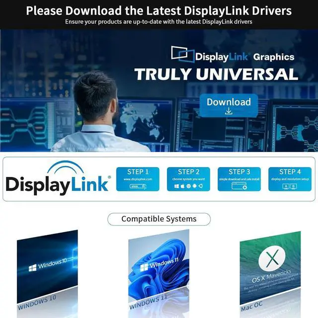 Alt view image 6 of 7 - Giq USB 3.0 to Dual HDMI Monitor Adapter 4K@ 30Hz+1080P@60Hz,Universal Video Graphics Card,USB to Hdmi Splitter Extender Monitor for USB 3.0 A or USB-C Hub Dock Compatible with Mac OS,Windows-D6102H