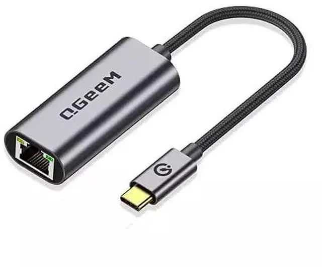 Alt view image 7 of 12 - QGeeM USB Type C to Ethernet Gigabit Adapter Thunderbolt 3 to RJ45 LAN Network Portable Cable USB C to Ethernet Adapter