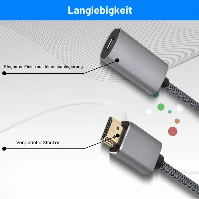 Alt view image 2 of 6 - HDMI Male to USB-C Female Cable Adapter with USB C Power Cable,Uni-Directional HDMI (source) to Type C 3.1 (display) Converter,4K 60Hz Thunderbolt 3 Adapter for MacBook Pro-UA30-B