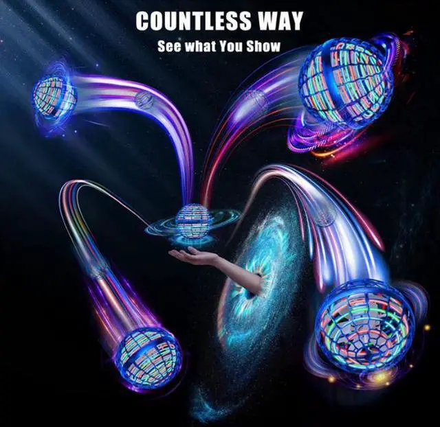 Alt view image 3 of 7 - Hover Ball Toys,2021 Upgraded Rechargeable Boomerang Ball 360° Rotating LED Flying Spinner Mini Drone Infinity Orb Toys for Kids Adults Indoor and Outdoor (Purple)