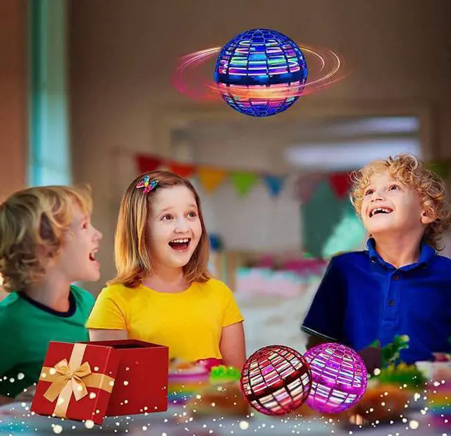 Alt view image 7 of 7 - Hover Ball Toys,2021 Upgraded Rechargeable Boomerang Ball 360° Rotating LED Flying Spinner Mini Drone Infinity Orb Toys for Kids Adults Indoor and Outdoor (Purple)