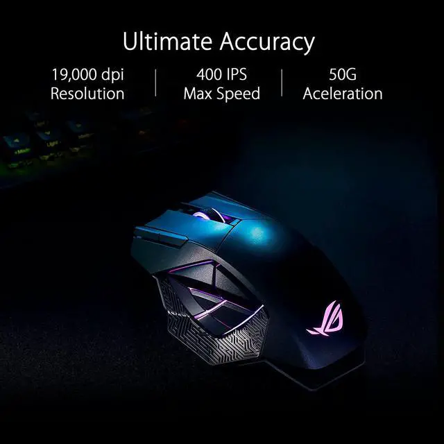 Alt view image 2 of 7 - ASUS ROG Spatha X Wireless Gaming Mouse (Magnetic Charging Stand, 12 Programmable Buttons, 19,000 DPI, Push-fit Hot Swap Switch Sockets, ROG Micro Switches, ROG Paracord and Aura RGB lighting)