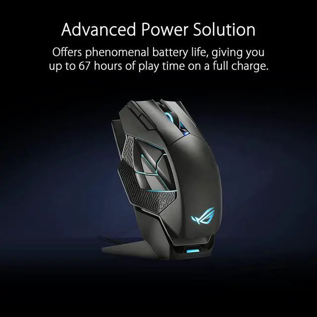 Alt view image 5 of 7 - ASUS ROG Spatha X Wireless Gaming Mouse (Magnetic Charging Stand, 12 Programmable Buttons, 19,000 DPI, Push-fit Hot Swap Switch Sockets, ROG Micro Switches, ROG Paracord and Aura RGB lighting)