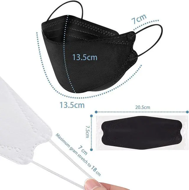Alt view image 4 of 7 - 60PCS KF94 Kids Face Mask Disposable Fish Mouth Type Child Safety Four-Layer Protective mask, Kids Comfortable Breathable ,and Protection Rate of 95%(individual package)