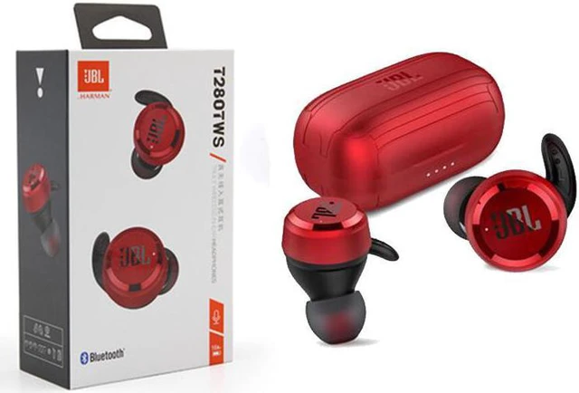 Main image of JBL T280 TWS wireless bluetooth one-touch call TPX5 waterproof headset(red)