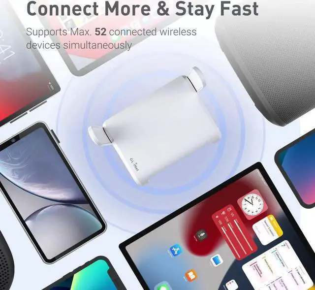 Alt view image 3 of 6 - GL.iNet GL-SFT1200 (Opal) Secure Travel WiFi Router  AC1200 Dual Band Gigabit Ethernet Wireless Internet Router | IPv6 | USB 2.0 | MU-MIMO | DDR3 |128MB Ram | Repeater Bridge | Access Point Mode
