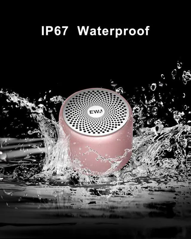 Alt view image 4 of 7 - Travel Case Packed, EWA A106 Pro Portable Bluetooth Speaker with Custom Bass Radiator, Brief Design, IP67 Waterproof, Perfect Mini Speaker for Shower, Room, Bike, Car Pink