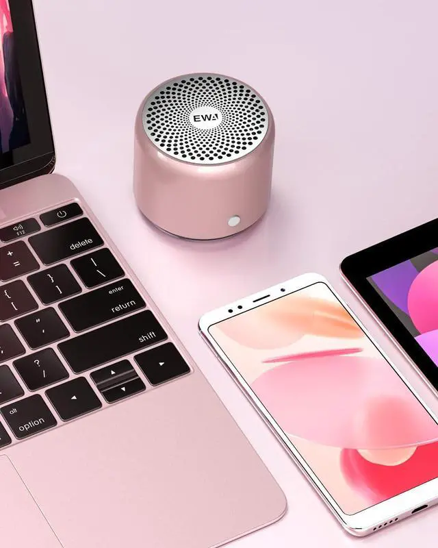 Alt view image 7 of 7 - Travel Case Packed, EWA A106 Pro Portable Bluetooth Speaker with Custom Bass Radiator, Brief Design, IP67 Waterproof, Perfect Mini Speaker for Shower, Room, Bike, Car Pink