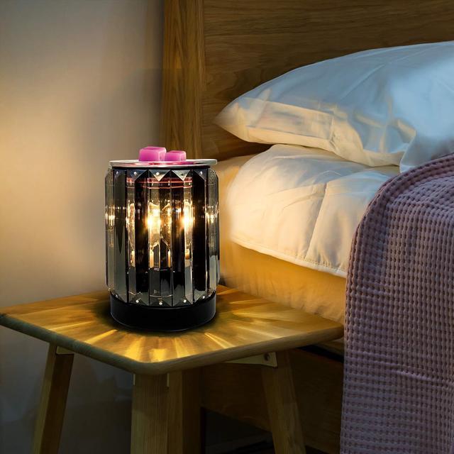 Alt view image 2 of 6 - Wax Melting Heater Electric Burning Wax Burner Electric Wax Essential Oil Warmer Incense Wax Melt Warmer Night Light Aroma Decorative Lamp for Gifts & Decor Black