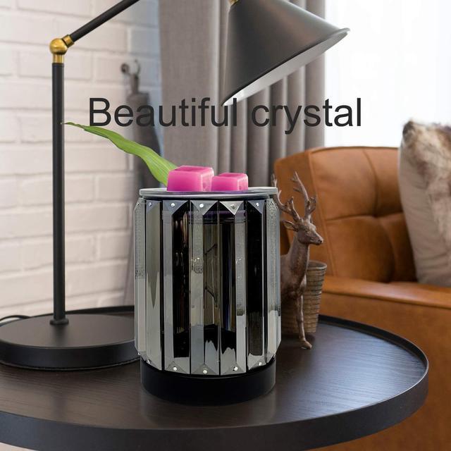 Alt view image 6 of 6 - Wax Melting Heater Electric Burning Wax Burner Electric Wax Essential Oil Warmer Incense Wax Melt Warmer Night Light Aroma Decorative Lamp for Gifts & Decor Black
