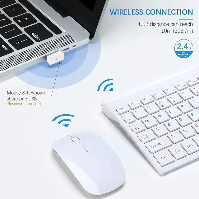 Alt view image 3 of 6 - Wireless Keyboard and Mouse Full-Siz
Wireless Mouse and Keyboard Combo
2.4GHz Silent USB Wireless Keyboard
Mouse Combo for PC Desktops
Computer,Laptops,Windows