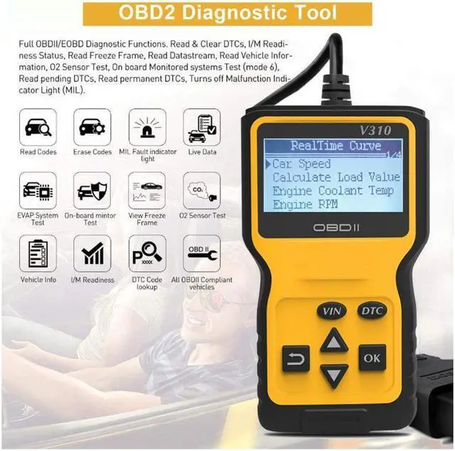 Alt view image 3 of 7 - Ochine OBD2 Scanner OBD Code Reader & Scan Tools Car Engine Diagnostic Scanner Tool For All OBDII Protocol Cars