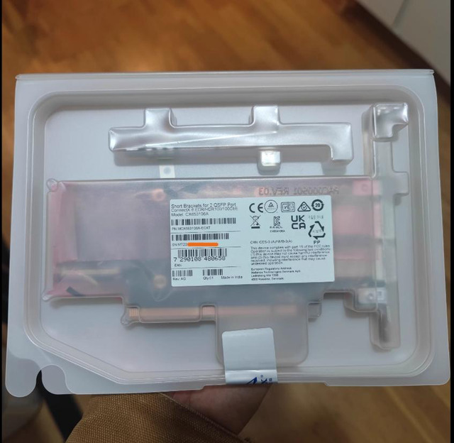 thumbnail image 2 of Low Profile Bracket For Mellanox ConnectX-6 CX653106A (MCX653106A-ECAT) Network Card 2 of 6