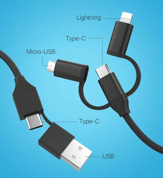 Alt view image 7 of 7 - 5-in-1 multi fast charging cable USB-C charging C-type to C-type USB charger