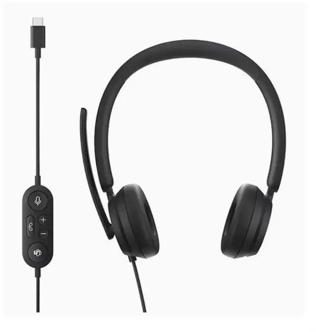 Alt view image 2 of 4 - Modern Wired Headset,On-Ear Stereo Headphones with Noise-Cancelling Microphone, USB-A Connectivity, In-Line Controls, PC/Mac/Laptop - Certified for Microsoft Teams