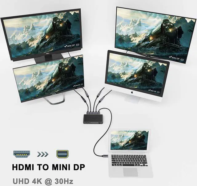 Alt view image 4 of 7 - HDMI to Mini DisplayPort,QGeeM 4K x 2K HDMI Male to Mini DP Female Adapter Converter for HDMI Equipped Systems,Compatible with VESA Dual Mode DisplayPort 1.2,HDMI 1.4