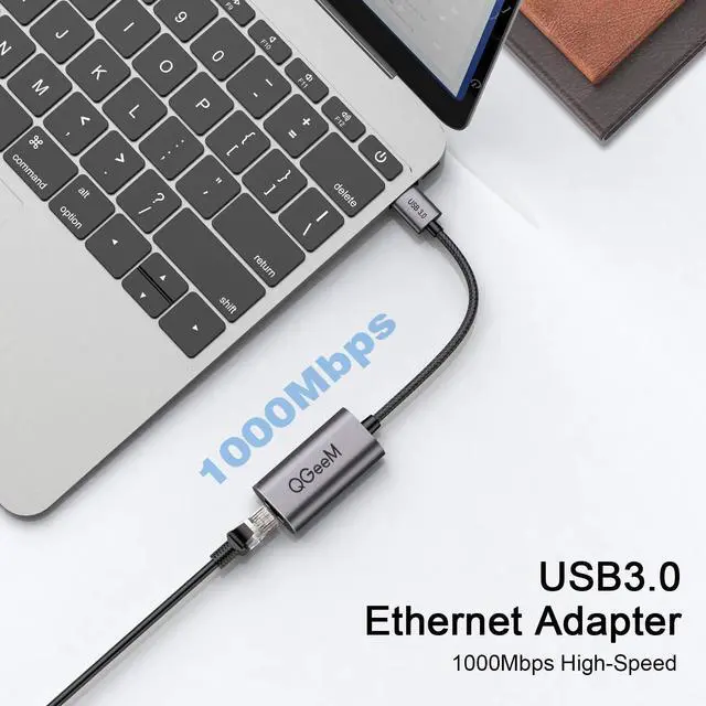 Alt view image 5 of 7 - QGeeM USB Ethernet Adapter Aluminum USB 3.0 to Network Gigabit RJ45 LAN 10 100 1000 Mbps Adapter Converter Compatible for Nintendo Switch MacBook Mac Pro Mini iMac XPS Surface Pro Notebook PC