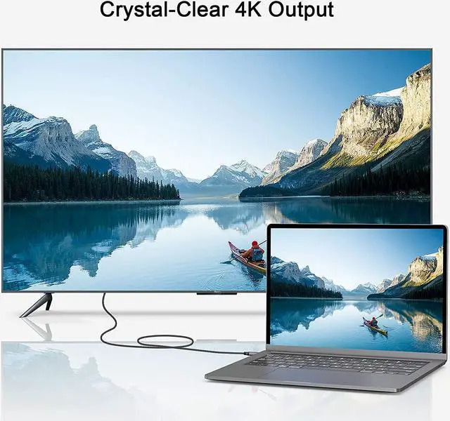 Alt view image 5 of 7 - QGeeM USB C to DisplayPort Cable Adapter,4K 60HZ Thunderbolt 3 to Displayport Compatible with MacBook Pro 2018/2017, ipad pro 2018, Surface Book 2, Dell XPS, Samsung Galaxy S9 S10 Note 9 dex (4ft)