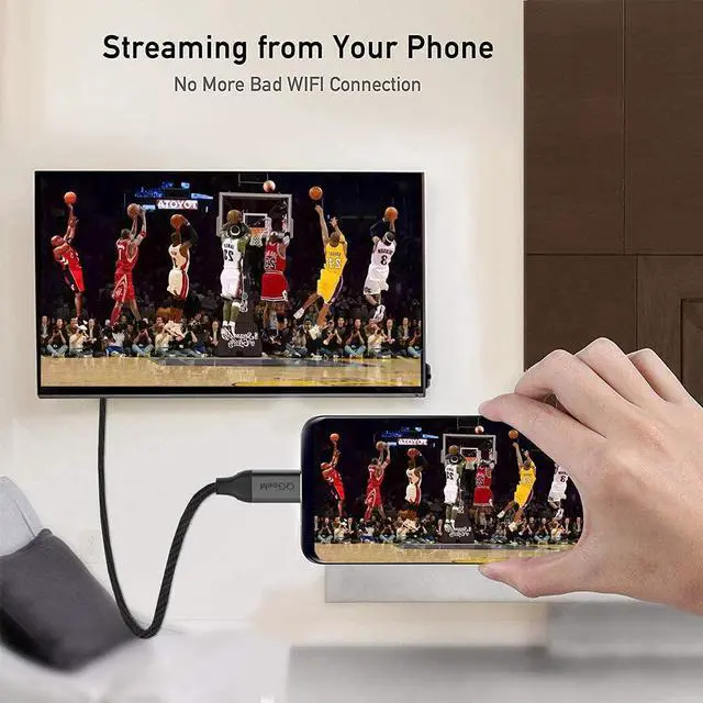 Alt view image 2 of 7 - USB C to HDMI Cable Adapter 4ft 4K,QGeeM USB Type C to HDMI Cable Thunderbolt 3 Compatible with MacBook Pro 2017-2020 IPad pro,Samsung S9 S10,Surface Book 2,Dell XPS 13/15,Pixelbook More