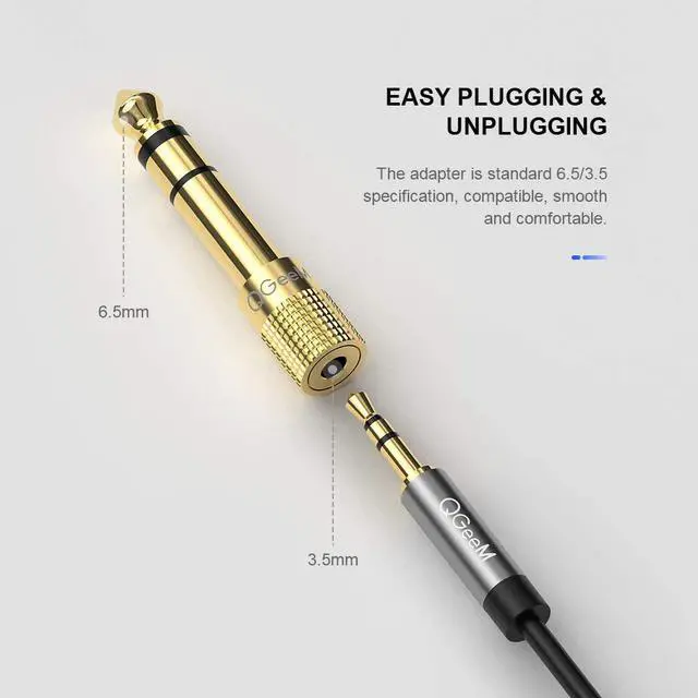 Alt view image 2 of 7 - QGeeM 6.35mm 1/4 Male to 3.5mm 1/8 Female Stereo Headphone Adapter Audio Jack Plug Gold Plated for Speaker Headphone Guitar Digital Piano Amp, 2 Pack