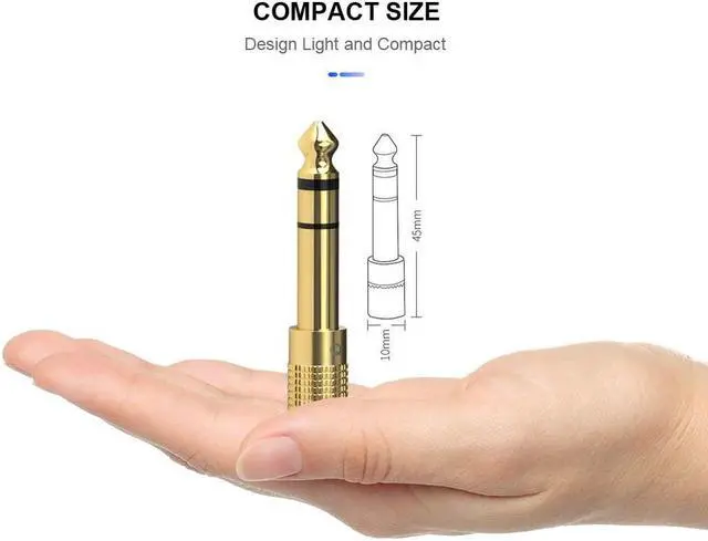 Alt view image 7 of 7 - QGeeM 6.35mm 1/4 Male to 3.5mm 1/8 Female Stereo Headphone Adapter Audio Jack Plug Gold Plated for Speaker Headphone Guitar Digital Piano Amp, 2 Pack