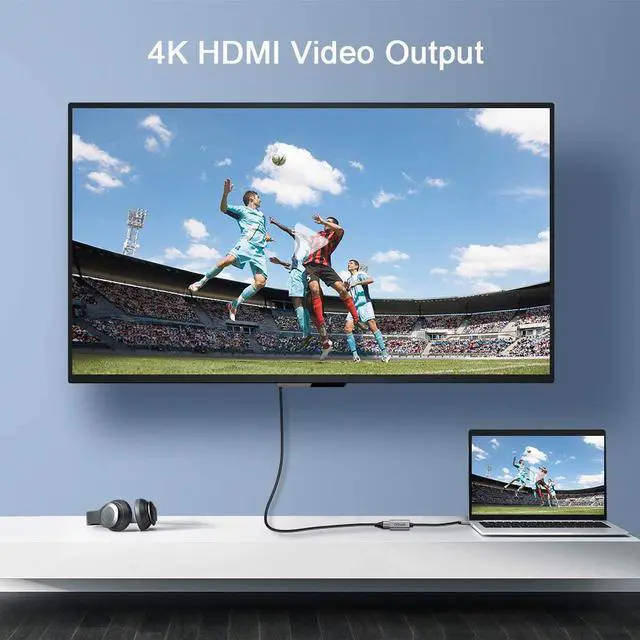 Alt view image 2 of 7 - Mini DisplayPort to HDMI Adapter, QGeeM Mini DP to HDMI Adapter Compatible with MacBook Air/Pro, Microsoft Surface Pro/Dock, Monitor, Projector and More - Grey
