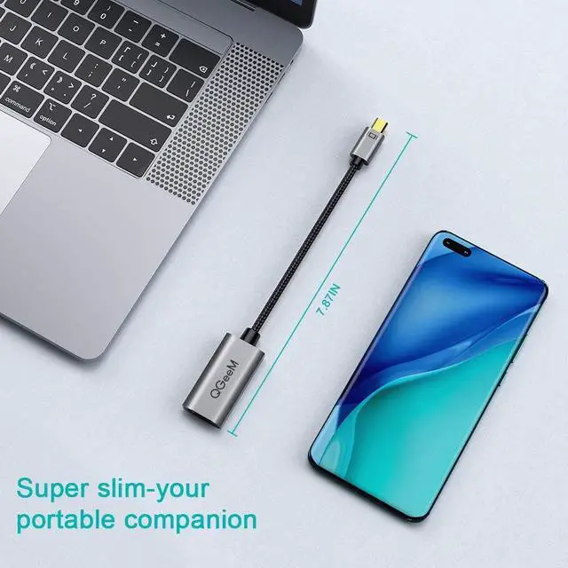 Alt view image 7 of 7 - Mini DisplayPort to HDMI Adapter, QGeeM Mini DP to HDMI Adapter Compatible with MacBook Air/Pro, Microsoft Surface Pro/Dock, Monitor, Projector and More - Grey