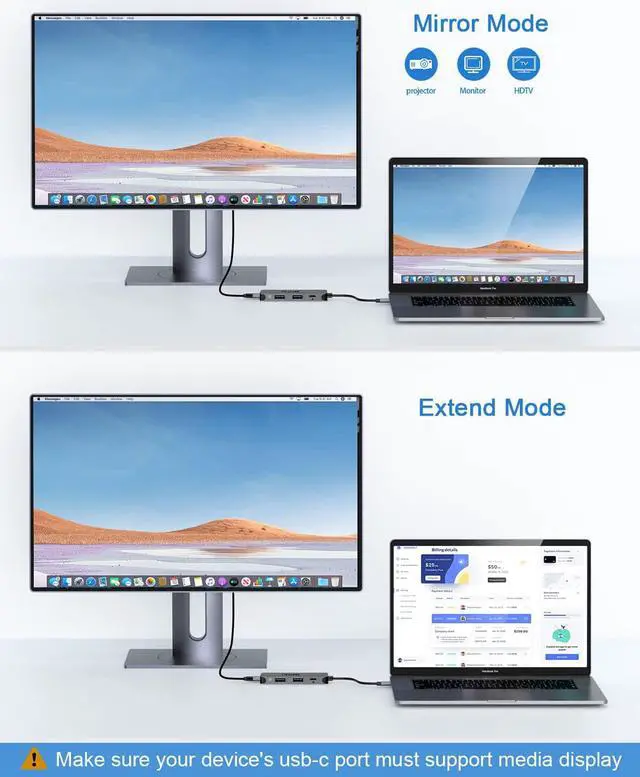 Alt view image 3 of 7 - USB C Hub, QGeeM 4-in-1 USB C Adapter with 4K USB C to HDMI Hub,100W Power Delivery,USB 3.0,Thunderbolt 3 Multiport Hub