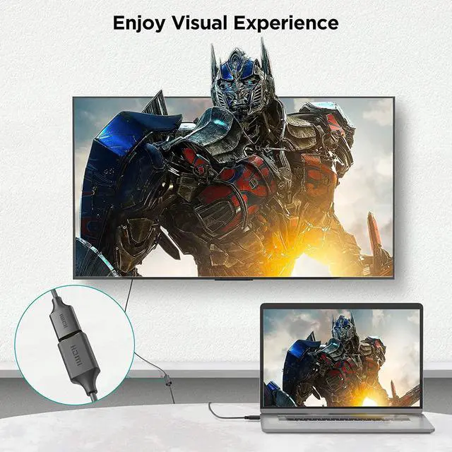 Alt view image 3 of 7 - QGeeM HDMI TO HDMI Extension Cable 4K Compatible with RokuFireStick for PS4 HDTV Monitor 6 ft.