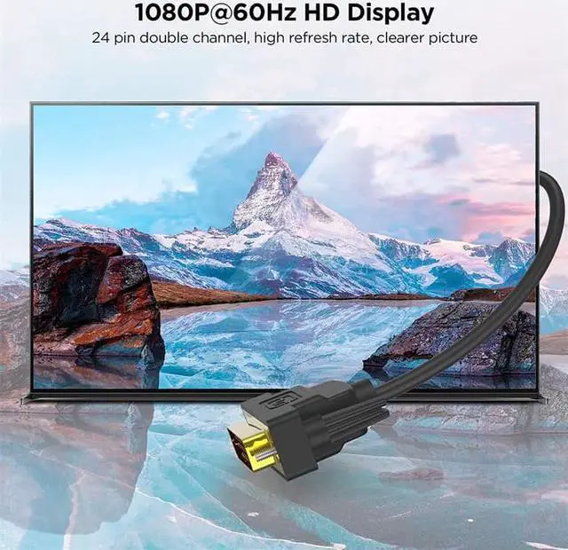 Alt view image 3 of 7 - DVI to DVI Cable , QGeeM DVI-D 24+1 Dual Link Male to Male Digital Video Cable, Support 2560x1600 for Laptop, Gaming, DVD, Laptop, HDTV and Projector 3ft.