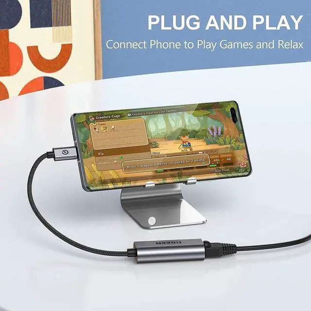 Alt view image 5 of 6 - QGeeM USB Type C to Ethernet Gigabit Adapter Thunderbolt 3 to RJ45 LAN Network Portable Cable USB C to Ethernet Adapter