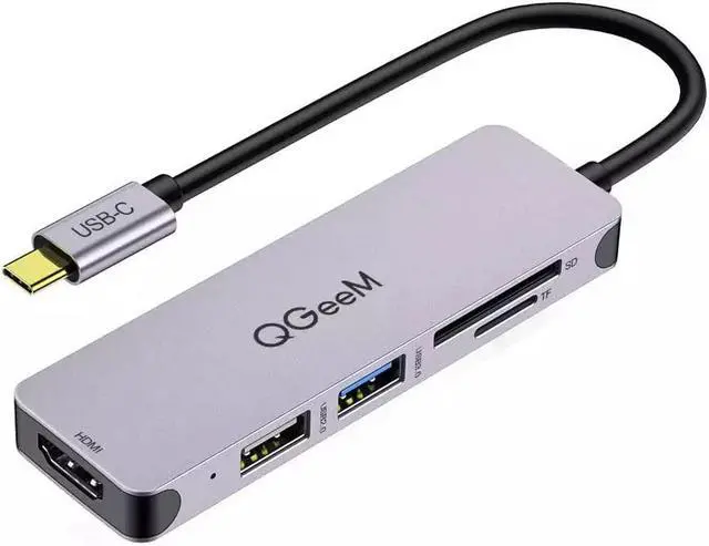 Alt view image 7 of 7 - USB C Hub, QGEEM 5 in1 USB C to HDMI Adapter, Thunderbolt 3 USBc HDMI Card Reader Compatible with MacBook Pro, Surface Pro/Go,IPad pro,XPS 13,DEX Adapter and Other Type C Laptops