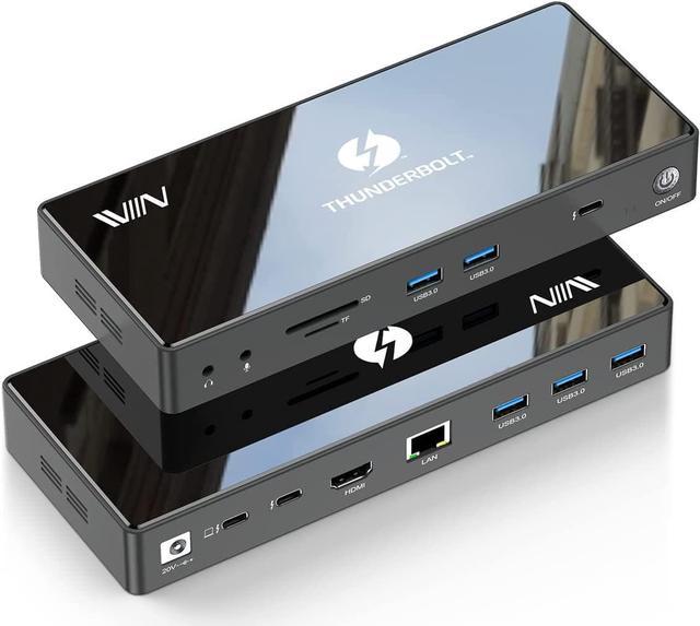 Thunderbolt 4 Dock, IVIIN Thunderbolt 4 Docking Station Dual Monitor 4K or  Single 8K@60Hz, 16-in-1 Thunderbolt 4 Hub with 85W Charging USB C Laptop  Compatible with MacBook Dell Hp, Thunderbolt 3 Dock 