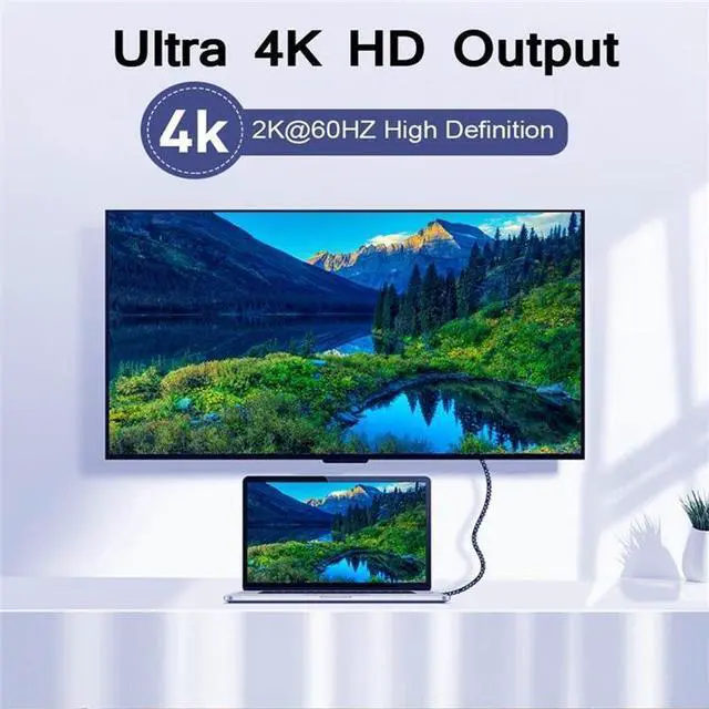 Alt view image 3 of 7 - USB C to C Cable QGeeM Type C Cable 4K60Hz 10Gbps Data PD 60W Fast Charging Compatible with Thunderbolt 3 4 Macbook HP Dell