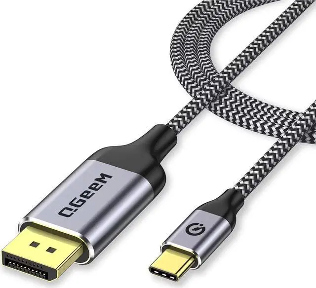 Main image of QGEEM USB C to DisplayPort 1.4 Cable 8K@60Hz Thunderbolt 4/3 to DisplayPort Cord Compatible iPhone 15, MacBook Pro/Air, iPad, Mac Mini, Galaxy