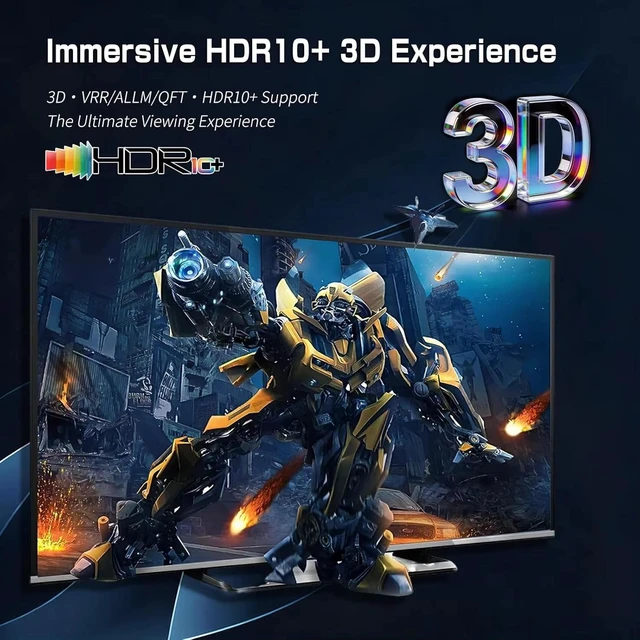 Alt view image 6 of 7 - 8K HDMI 2.1 Switch, HDMI 2.1 Switcher 7 In 1 Out Supports CEC 8K@60Hz, 4K@240Hz, 1080P@480Hz HDCP 2.3 HDR Dolby Atmos VRR Compatible with PS5 Xbox Blu-Ray Player with IR remote controller-EX41-A-0-BK